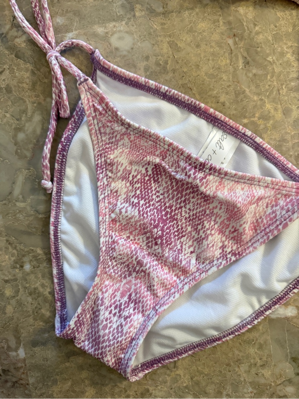 Salt+Cove Snakeskin Print Bikini Bottom Sz Small